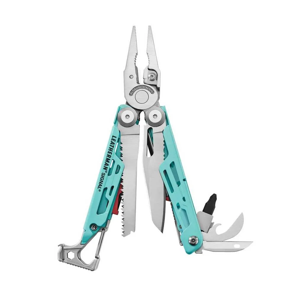 Multitool Leatherman SIGNAL Aqua turkus - Stainless - 19 narzędzi (833187)