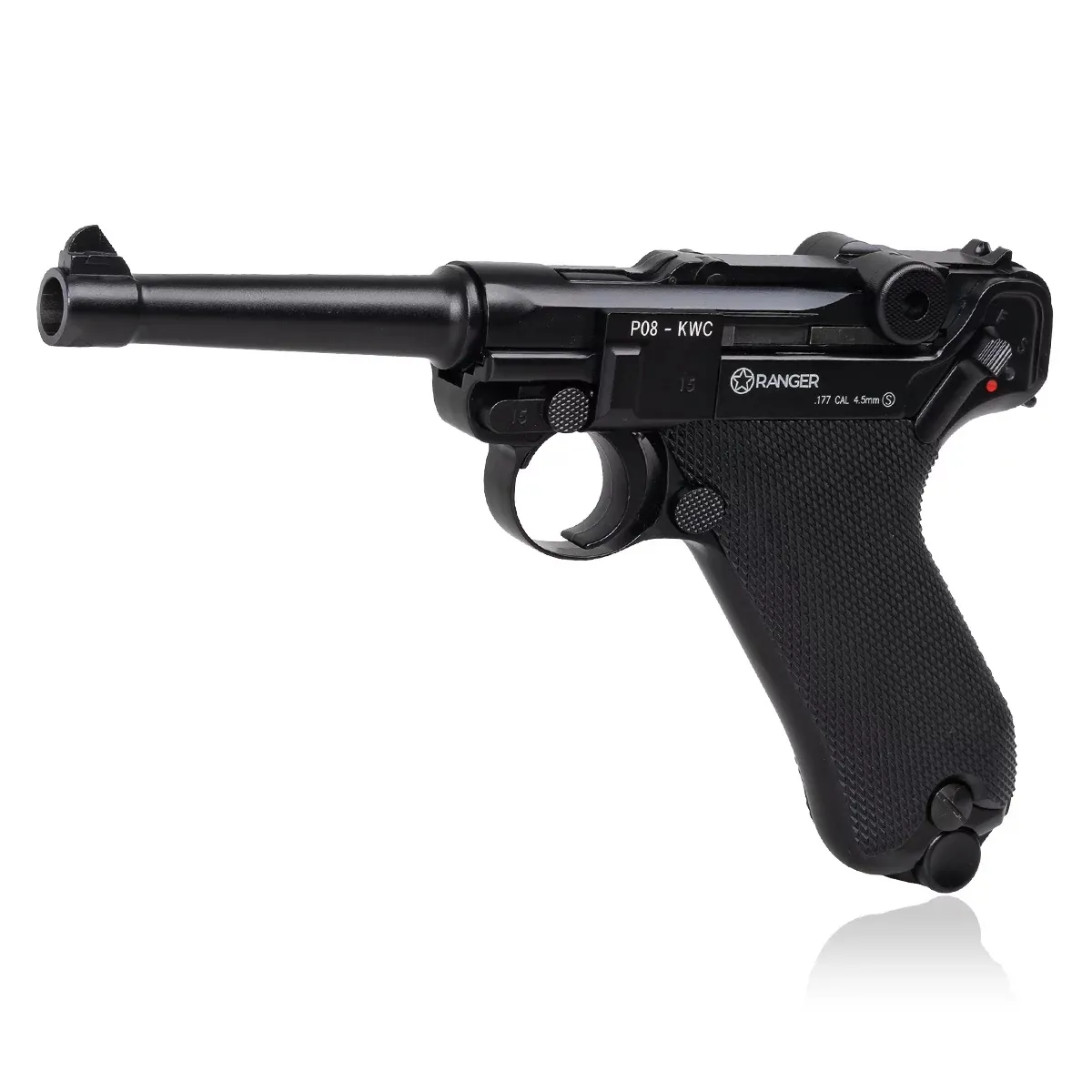 Pistolet wiatrówka RANGER P08 Parabellum KWC 4,5 mm BB 21-strzał. FULL METAL BlowBack CO2 (AAKCMB410AZB)