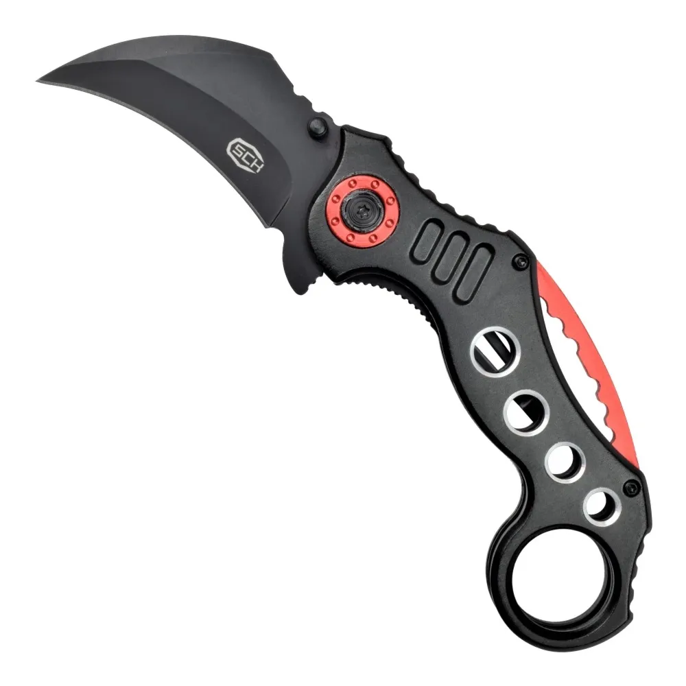 Nóż SCK - Steel Claw Knives - Karambit K29 czarno czerwony (CC-CW-K29)