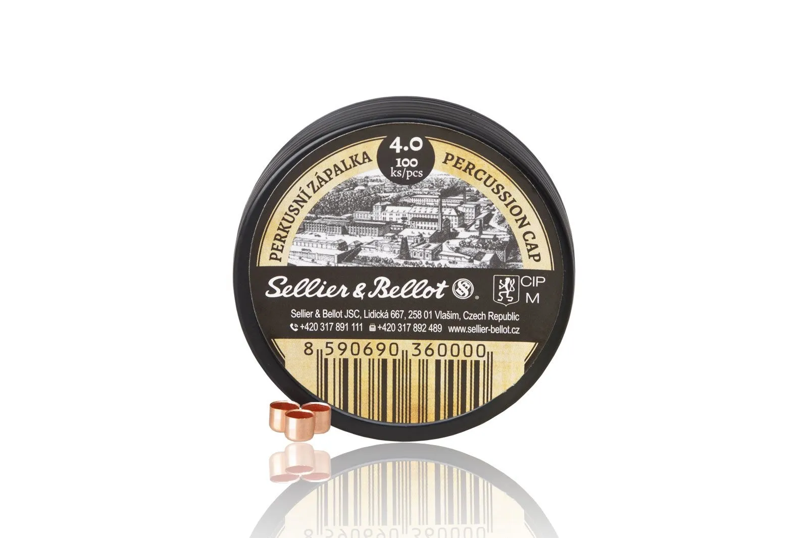 Kapiszony 4,0 mm S&B 100 szt. do broni czarnoprochowej (CP.K4,0)