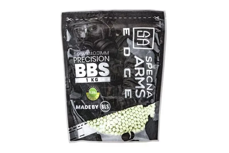 Kulki ASG 6 mm precyzyjne Specna Arms EDGE Tracer 0.25g - 1kg - zielone (SPE-16-027232)
