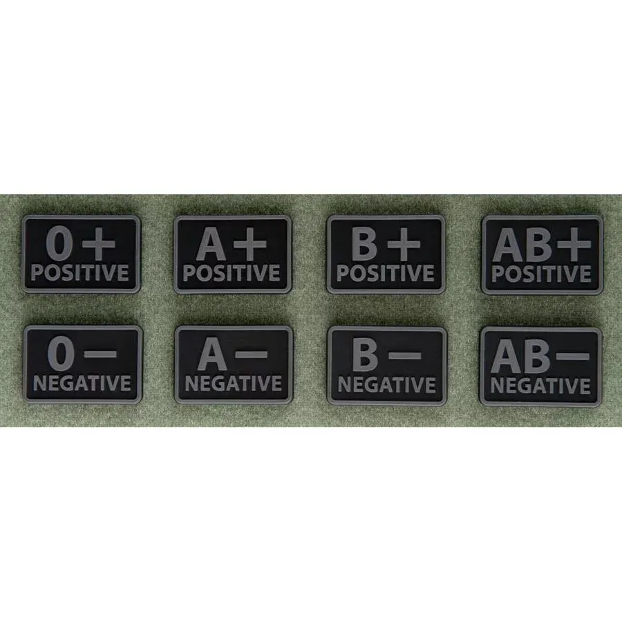 Emblemat Helikon GRUPA KRWI (komplet - 2szt.) - PVC - Czarny-Black - B/Rh+ (OD-BLP-RB-01-M02)