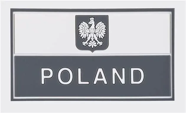 Emblemat Helikon Flaga PL z godłem (90 x 50 mm) - PVC - Szara (OD-P29-RB-19)