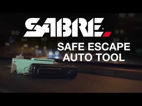 Gaz pieprzowy SABRE Red żel 15ml Safe Escape 3w1 AutoTool + wybijak do szyb i nóż do pasów - czarny (SE-BK-01)