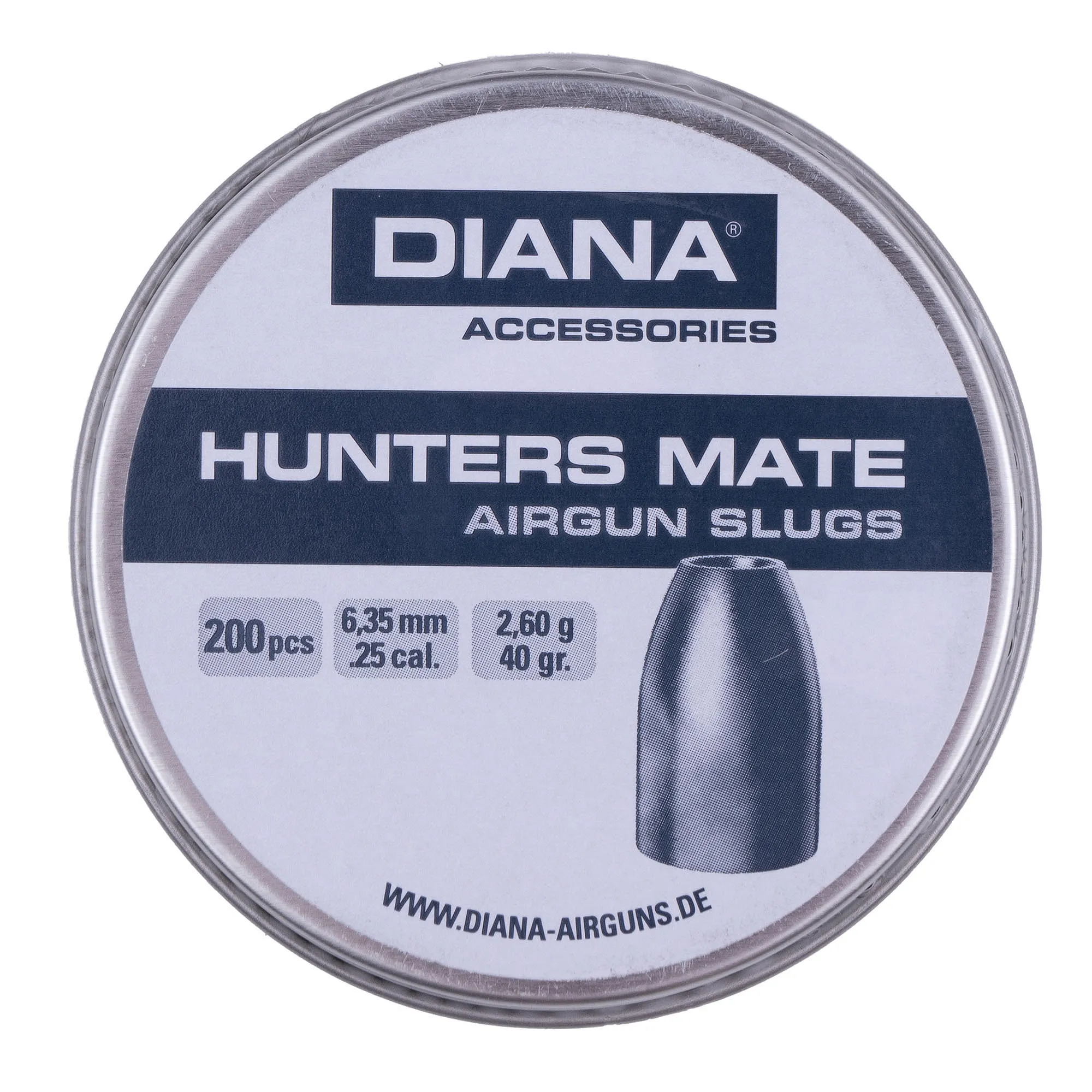 Śrut 6,35 mm Diabolo DIANA Hunters Mate Slug 200 szt. z owtorem (44404002)