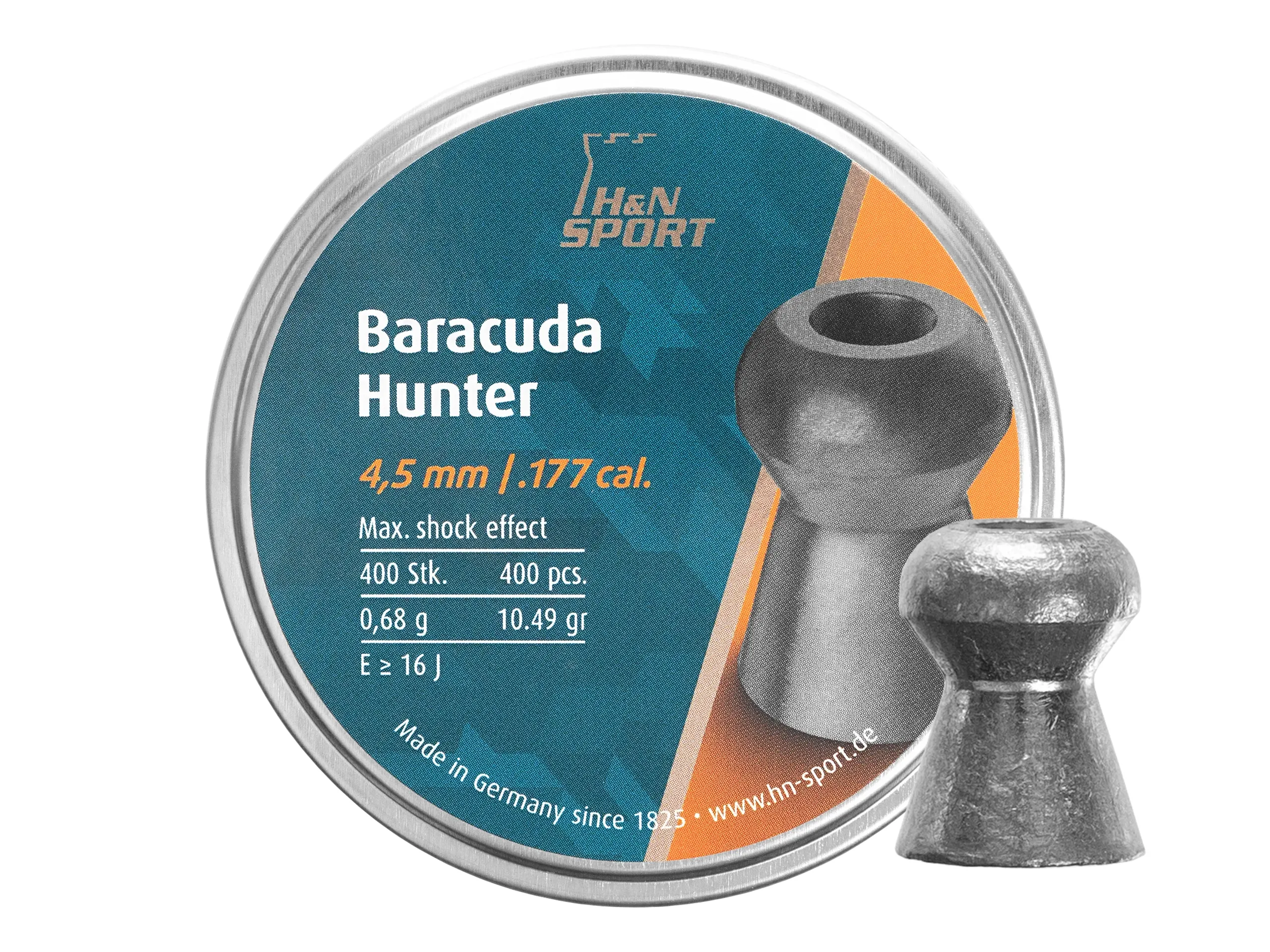 Śrut 4,5 mm Diabolo H&N Baracuda Hunter 400 szt. z otworem (92174500003/400)