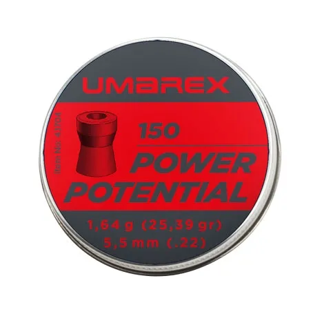 Śrut 5,5 mm Diabolo Umarex Power Potential z otworem 150 szt. (4.1704)