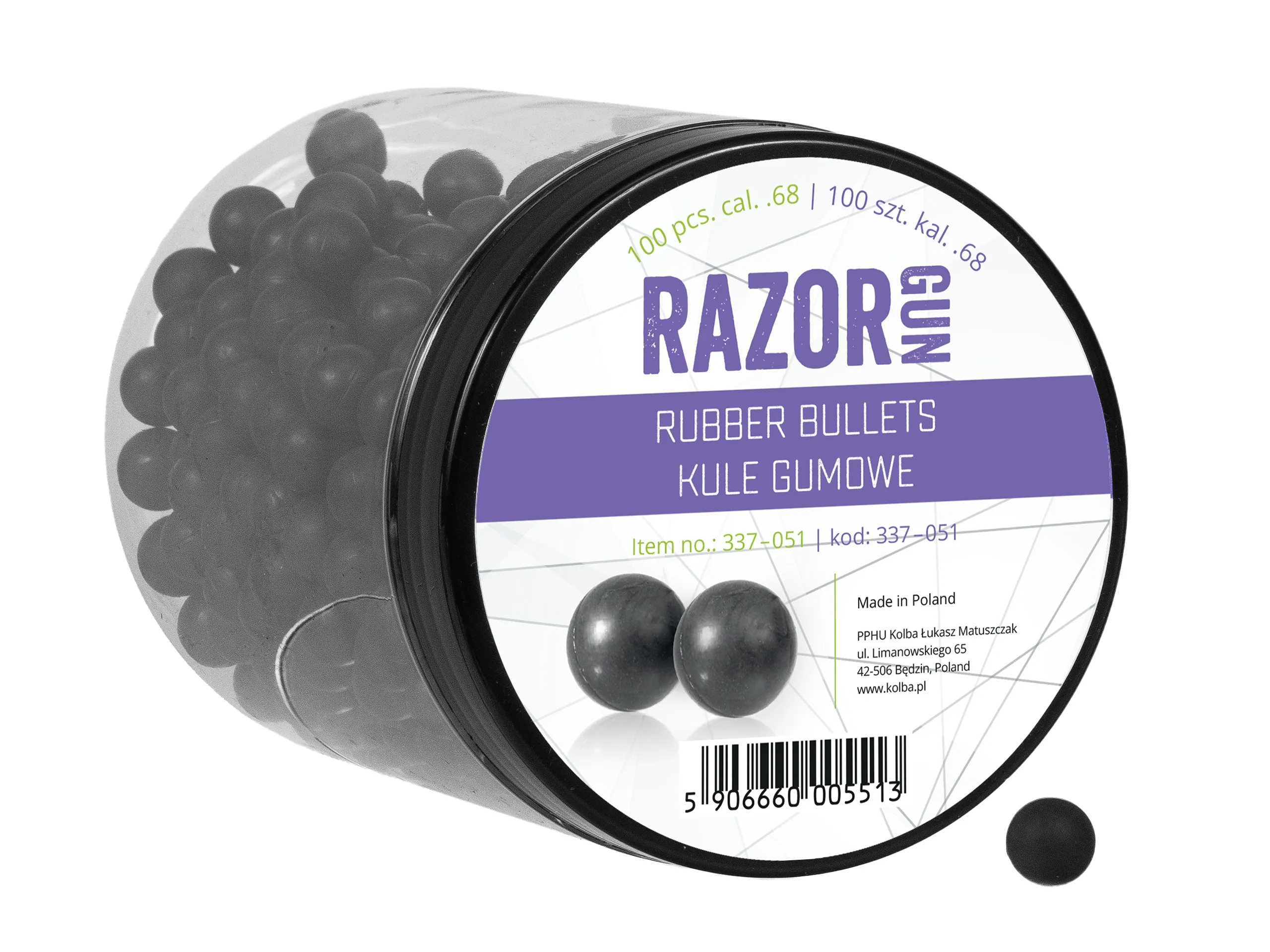 Kule gumowe RazorGun 68 kal. .68 / 100 szt. do Umarex T4E HDS i SG-68 (337-051)