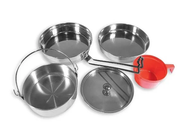 Zestaw naczyń turystycznych Mil-Tec ze stali nierdzewnej 1-osobowy (14646000)