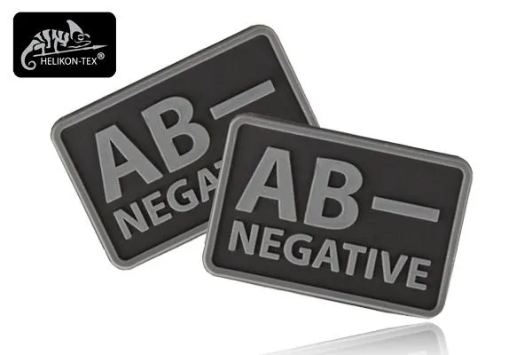 Naszywka Emblemat GRUPA KRWI AB- kpl. 2szt. PVC czarny