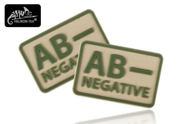 Naszywka Emblemat GRUPA KRWI AB- kpl. 2szt. PVC beż