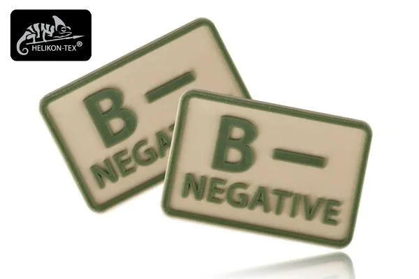 Naszywka Emblemat GRUPA KRWI B- kpl. 2szt. PVC beż