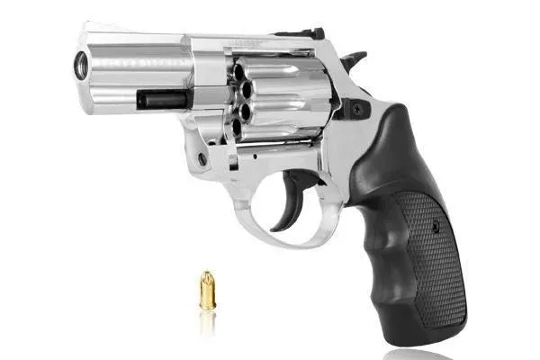 Rewolwer hukowy alarmowo sygnałowy ZORAKI R1-K6L BAS lufa 2,5" kal. .22 Long Blank chrom błysk