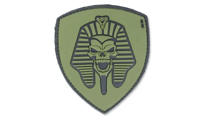 Naszywka 3D - Pharaoh Skull - Zielony OD - 101 Inc.
