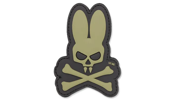 Naszywka 3D - Skull Bunny - Zielony OD - 101 Inc.