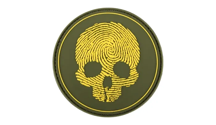 Naszywka 3D - Fingerprint Skull - Żółty - 101 Inc.