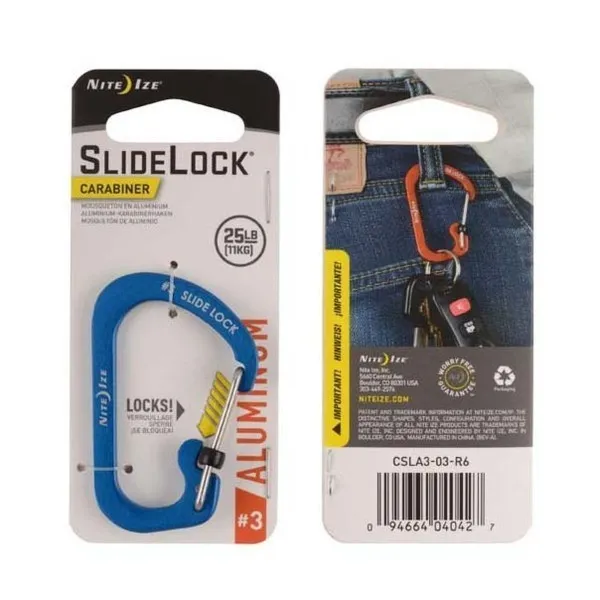 Karabińczyk SlideLock Carabiner Aluminum #3 - Niebieski - CSLA3-03-R6 - Nite Ize