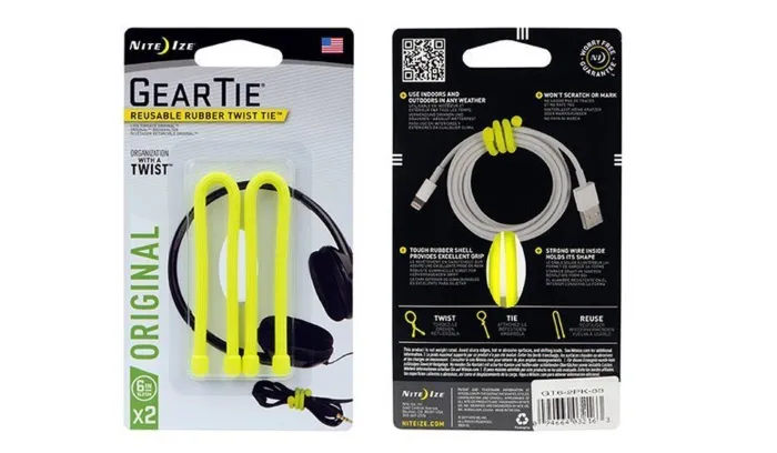 Uchwyt Nite Ize Gear Tie 6'' - 2 szt. - Neon Yellow - GT6-2PK-33