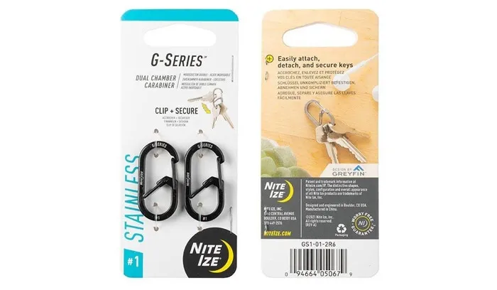 Karabińczyk Nite Ize G-Series #1 - 2 szt. - Czarny - GS1-01-2R6