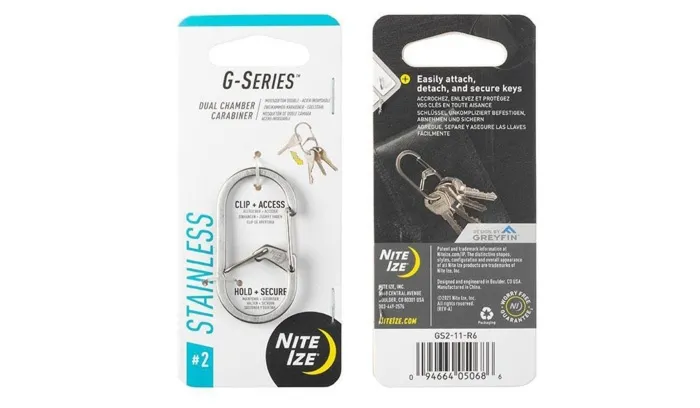 Karabińczyk Nite Ize G-Series Dual Chamber Carabiner #2 - Srebrny - GS2-11-R6
