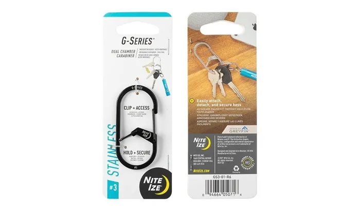 Karabińczyk Nite Ize G-Series Dual Chamber Carabiner #3 - Czarny - GS3-01-R6