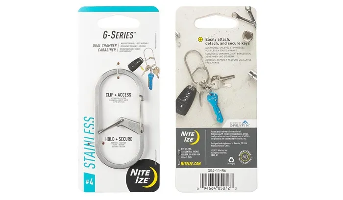 Karabińczyk Nite Ize G-Series Dual Chamber Carabiner #4 - Srebrny - GS4-11-R6