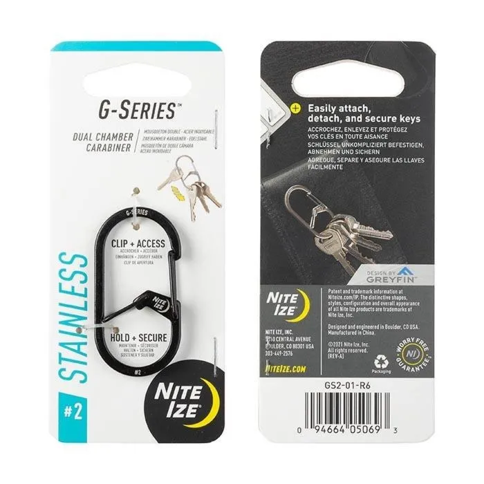 G-Series Dual Chamber Carabiner #2 - Black - GS2-01-R6 - Nite Ize