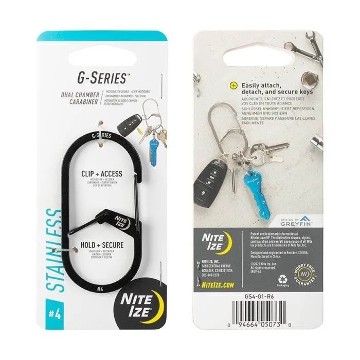 G-Series Dual Chamber Carabiner #4 - Black - GS4-01-R6 - Nite Ize