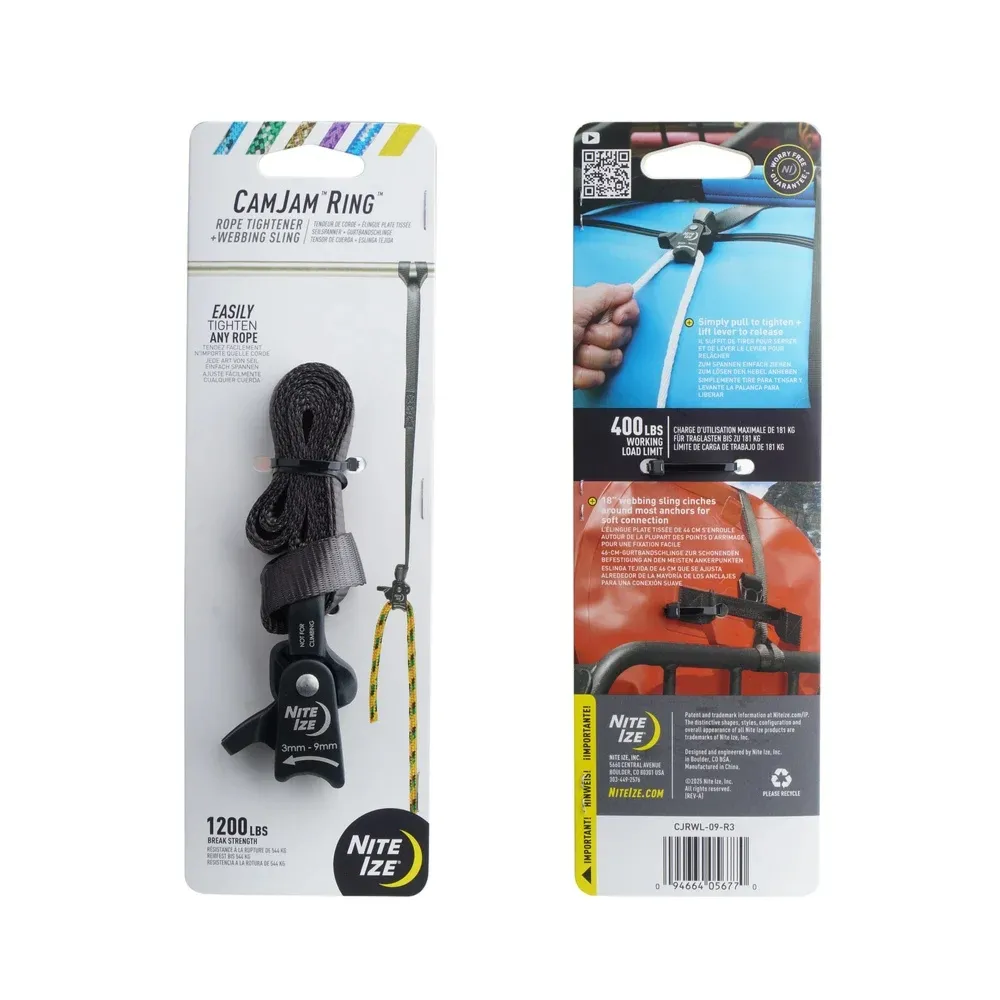 Klamra CamJam Ring z taśmą 18" - Aluminium - Duży - Czarna - CJRWL-09-R3 - Nite Ize