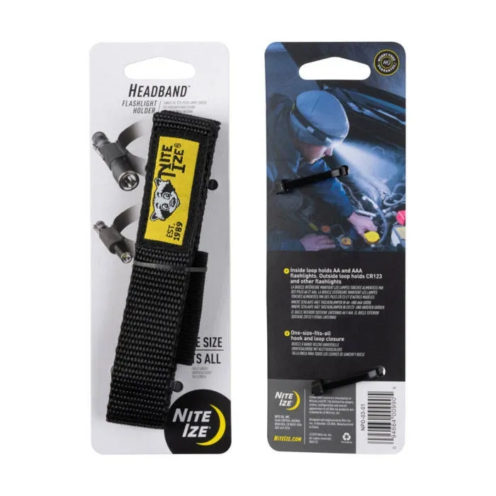 Headband - Opaska z uchwytem latarki - Czarny - NPO-03-01 - Nite Ize