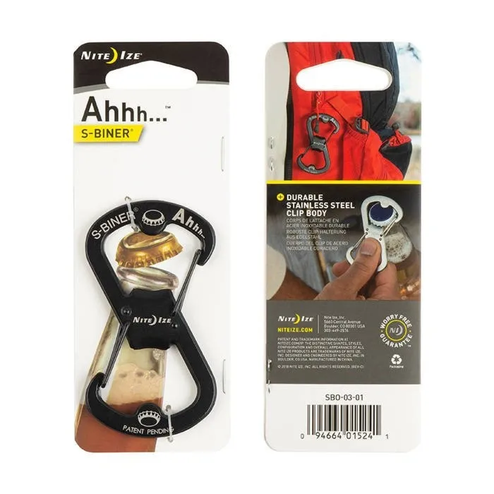 S-Biner Ahhh Bottle Opener - Czarny - SBO-03-01 - Nite Ize