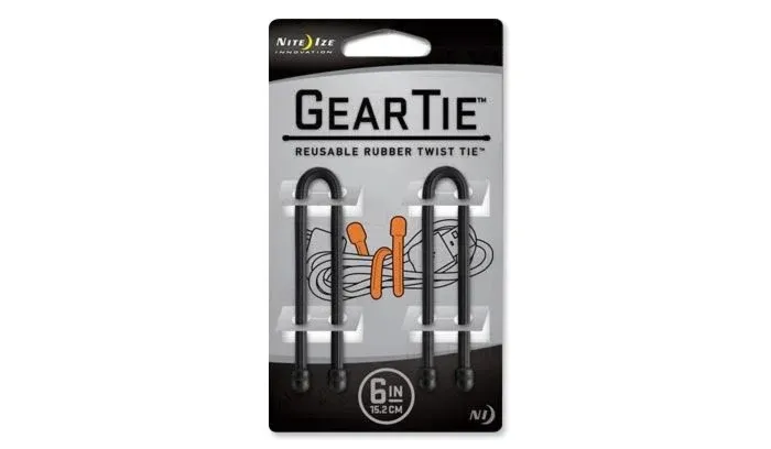 Uchwyt Nite Ize Gear Tie 6'' - Czarny - 2Pack - GT6-2PK-01